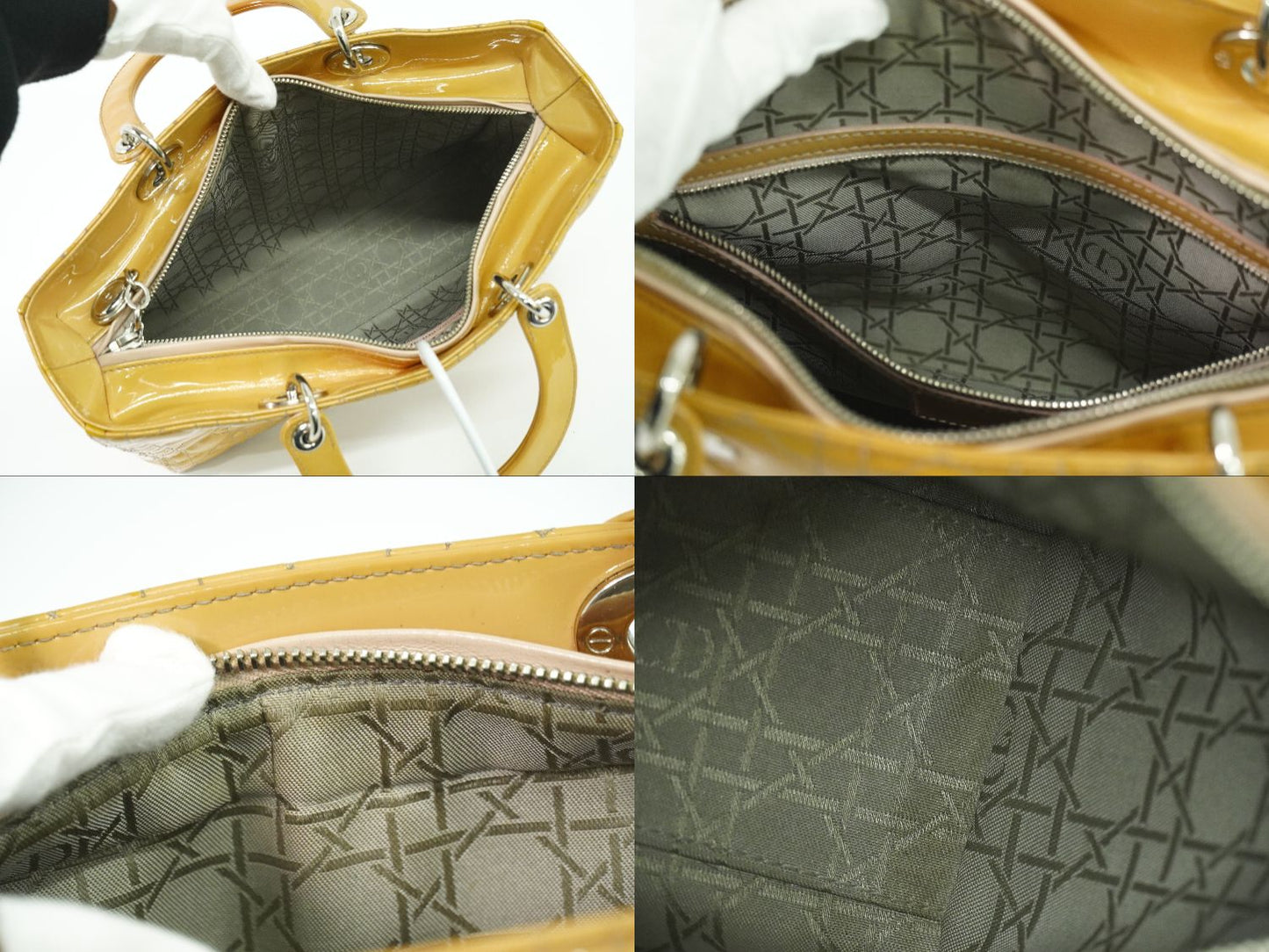 Christian Dior レディディオール カナージュ 2WAY ショルダーバッグ ベージュ