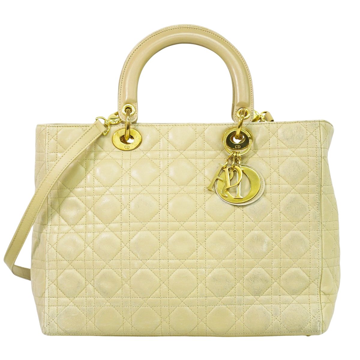 Christian Dior レディディオール 2WAY ショルダーバッグ ベージュ