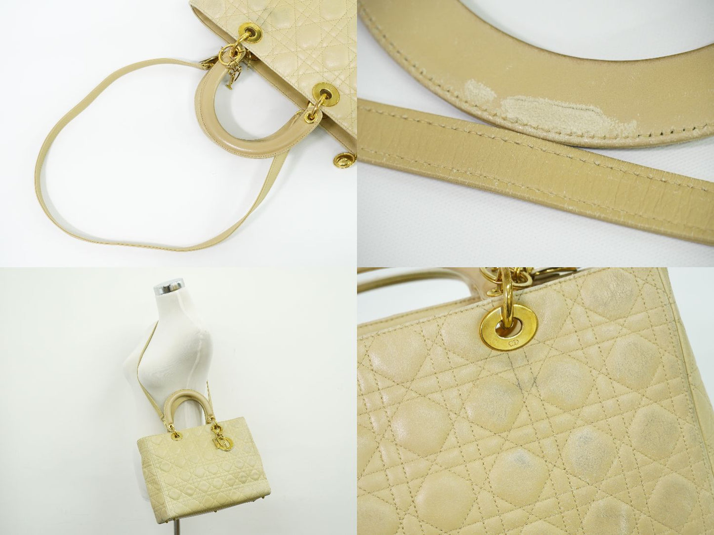 Christian Dior レディディオール 2WAY ショルダーバッグ ベージュ