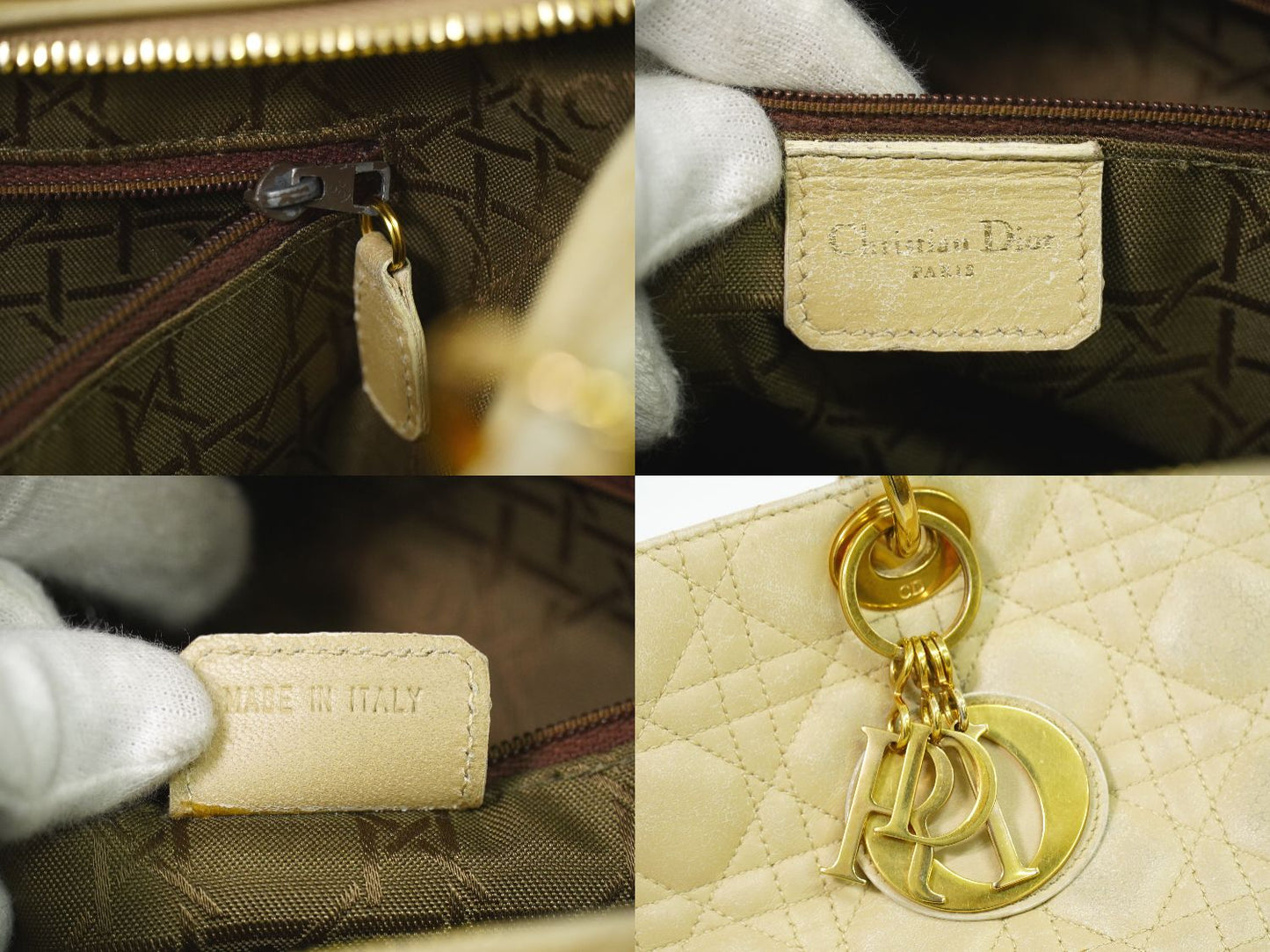 Christian Dior レディディオール 2WAY ショルダーバッグ ベージュ