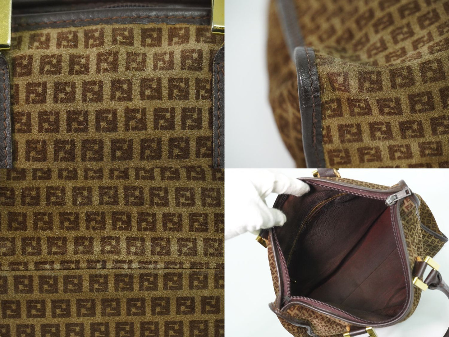 FENDI ズッキーノ ヴィンテージ ハンドバッグ ブラウン