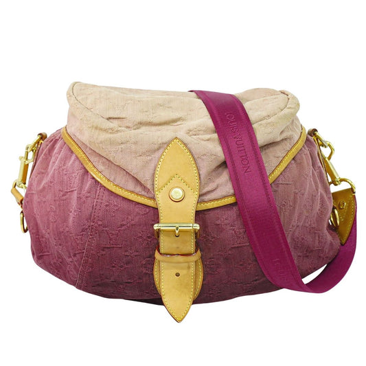 LOUIS VUITTON サンシャイン モノグラム デニム ショルダーバッグ ローズ M40413