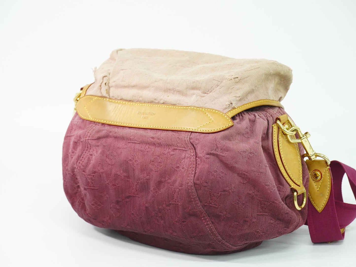 LOUIS VUITTON サンシャイン モノグラム デニム ショルダーバッグ ローズ M40413