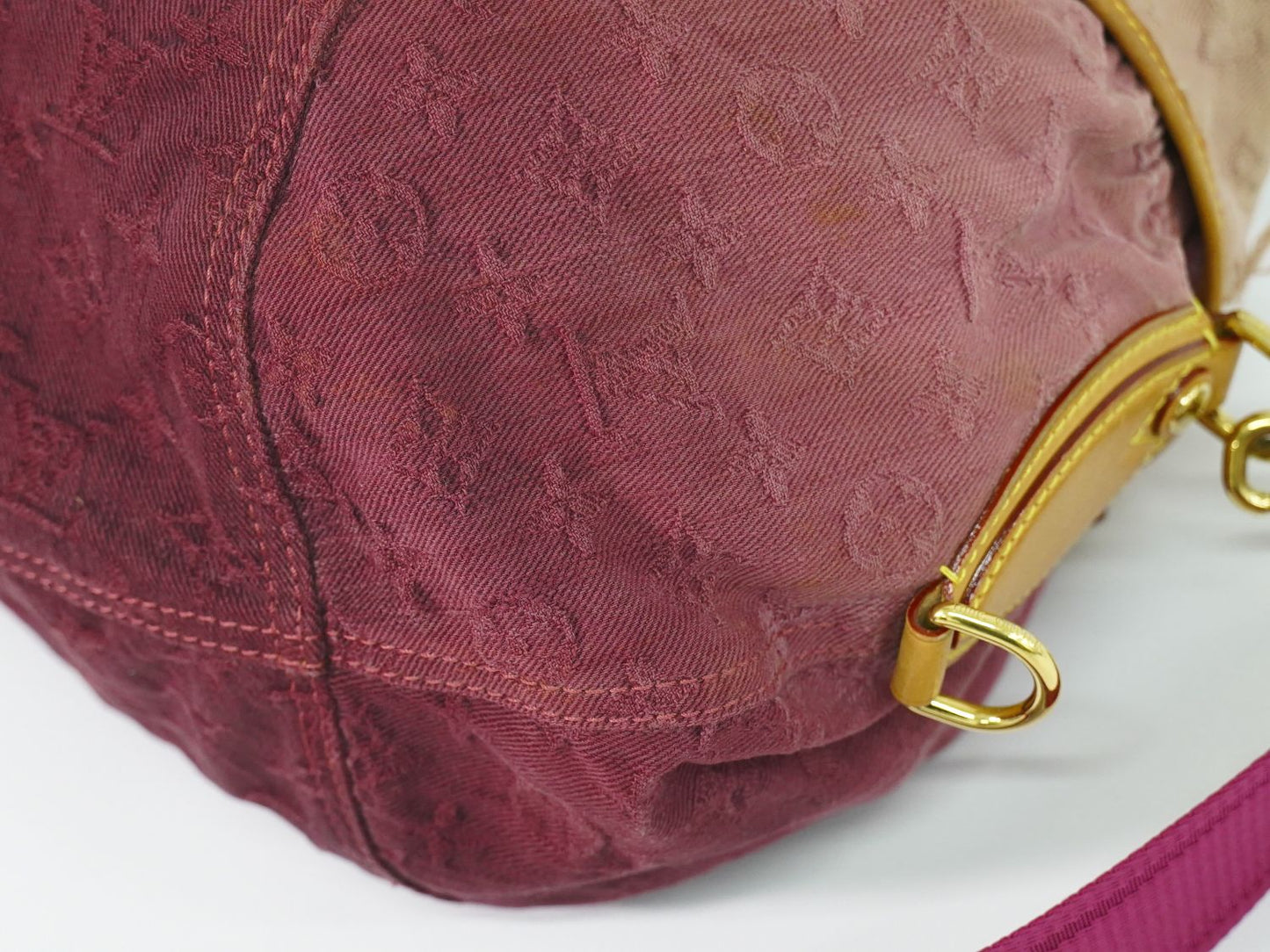 LOUIS VUITTON サンシャイン モノグラム デニム ショルダーバッグ ローズ M40413