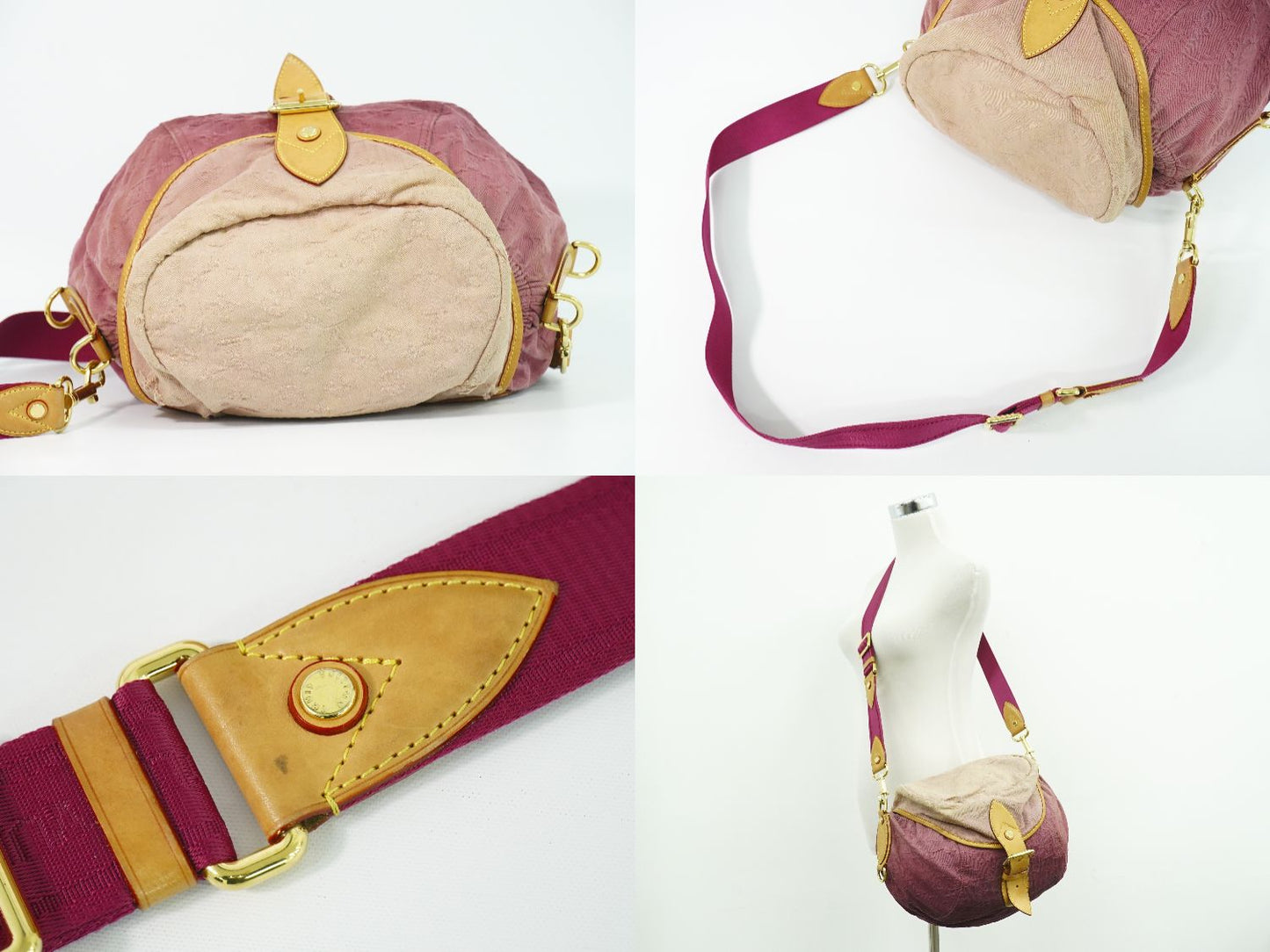 LOUIS VUITTON サンシャイン モノグラム デニム ショルダーバッグ ローズ M40413