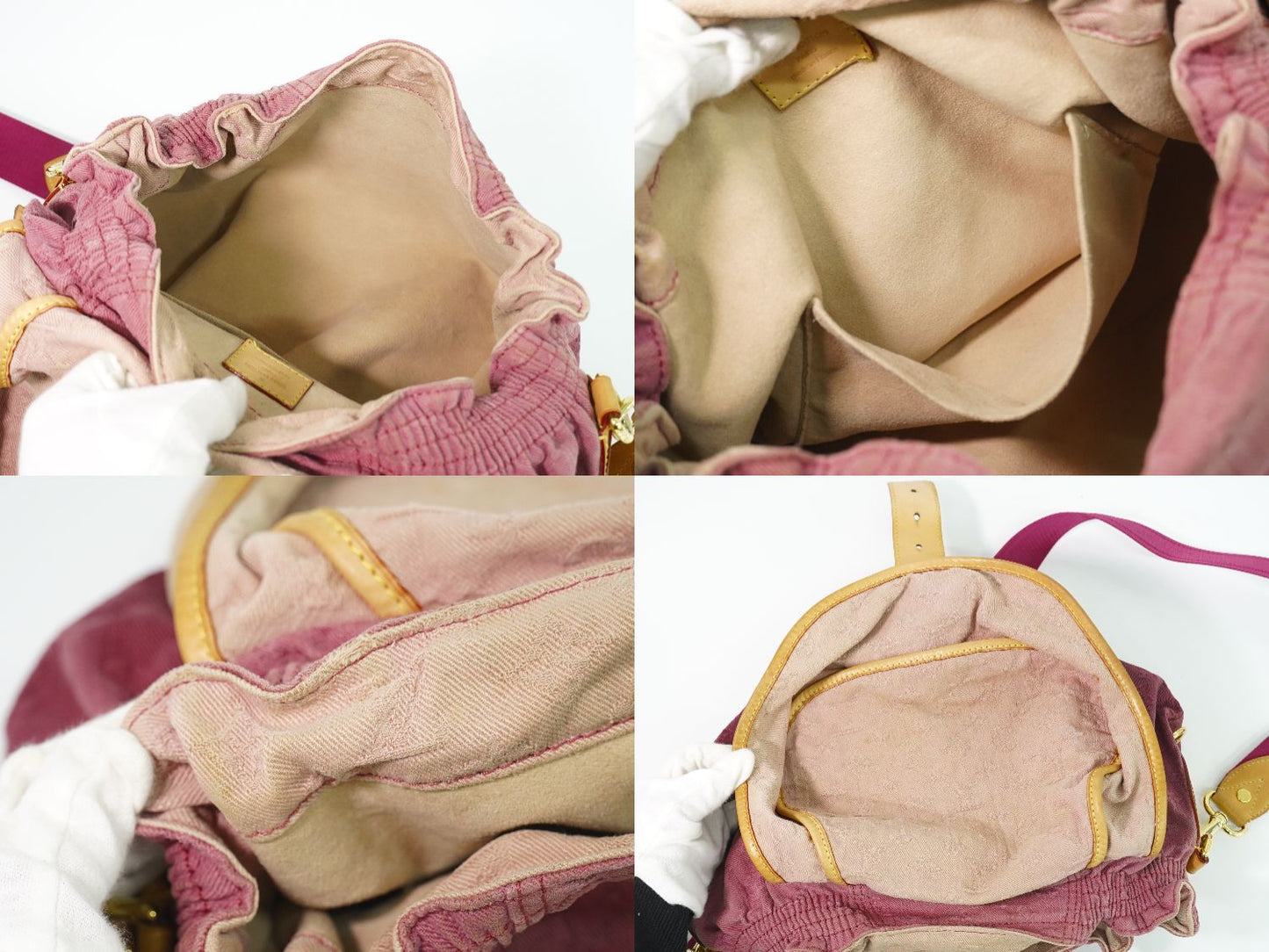 LOUIS VUITTON サンシャイン モノグラム デニム ショルダーバッグ ローズ M40413