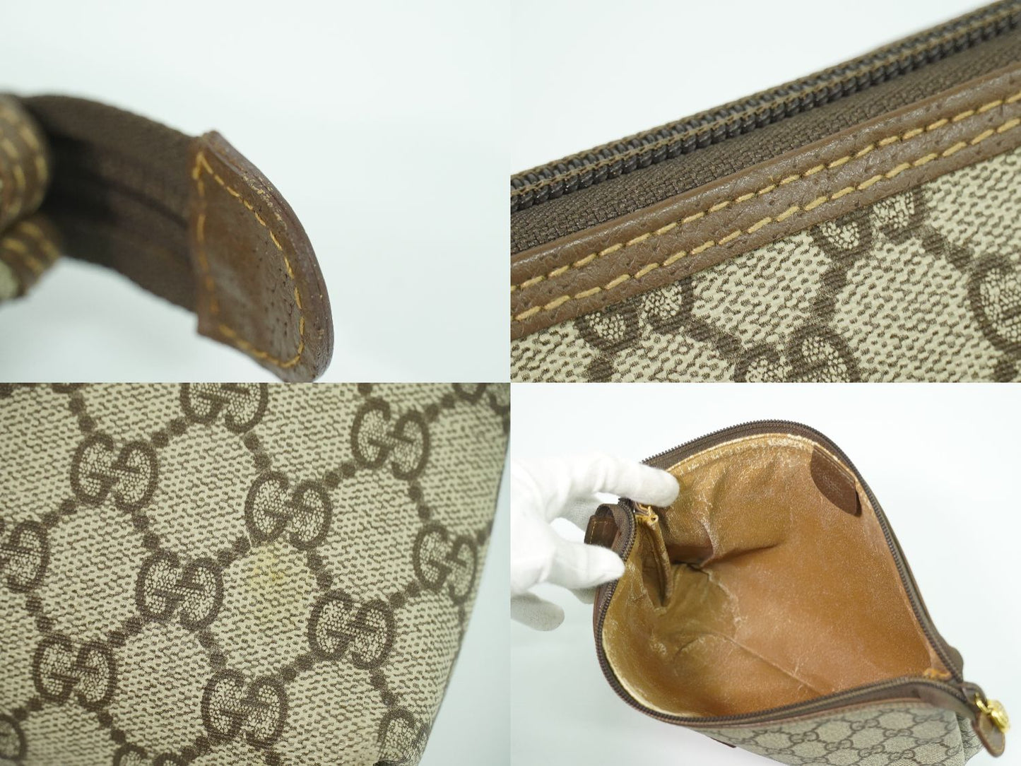 GUCCI GGスプリーム ポーチ ベージュ