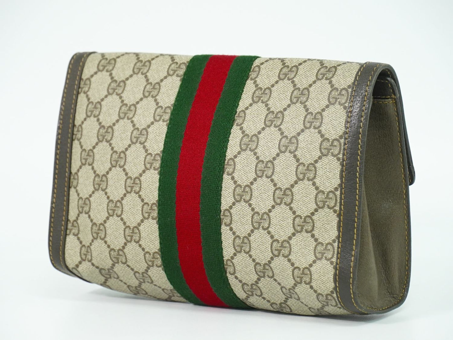 GUCCI オールドグッチ シェリーライン GGスプリーム クラッチバッグ ベージュ