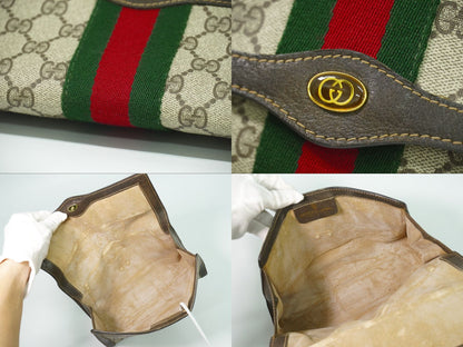 GUCCI オールドグッチ シェリーライン GGスプリーム クラッチバッグ ベージュ