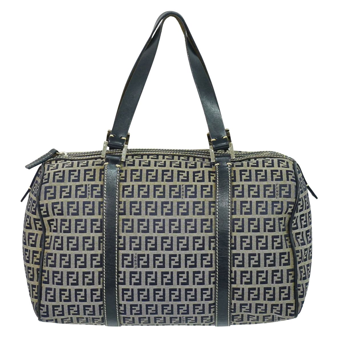 FENDI ズッキーノ ミニ ボストンバッグ ネイビー
