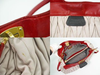 MIU MIU マテラッセ ショルダーバッグ ピンクベージュ レッド