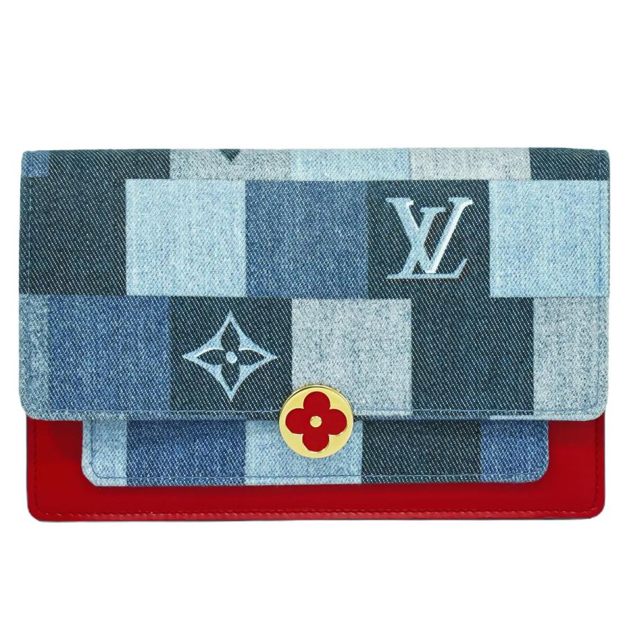 LOUIS VUITTON LV ポルトフォイユ フロール モノグラム デニム  M69036