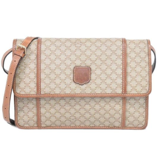 CELINE マカダム ショルダーバッグ ベージュ