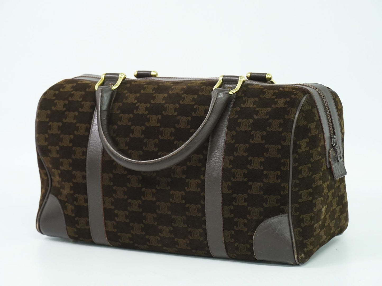 CELINE マカダム ボストンバッグ ブラウン