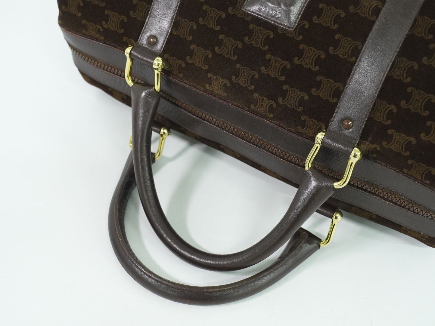 CELINE マカダム ボストンバッグ ブラウン