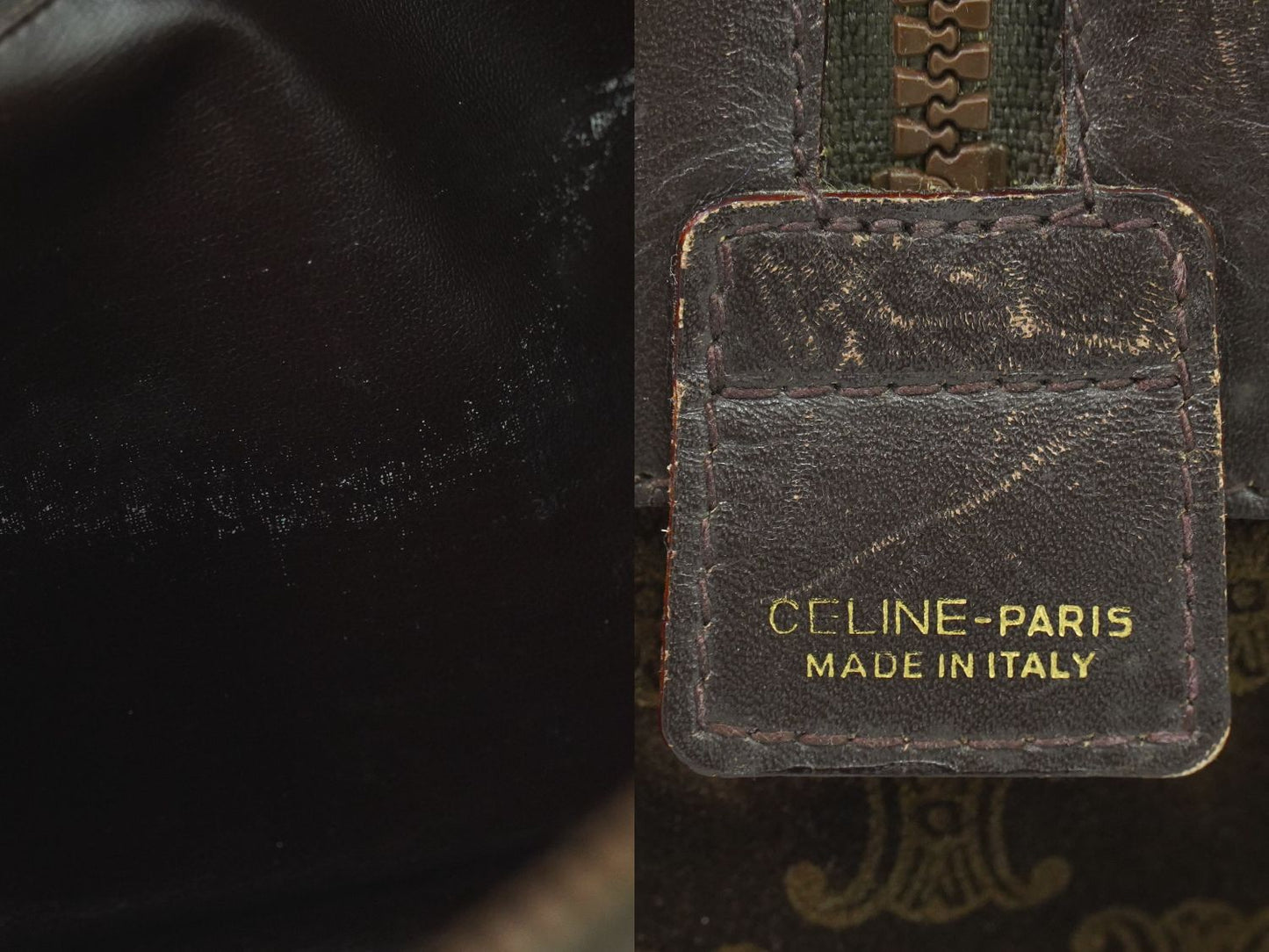 CELINE マカダム ボストンバッグ ブラウン