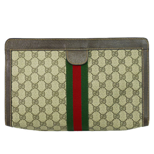 GUCCI PARFUMS シェリーライン GGスプリーム クラッチバッグ ベージュ ブラウン