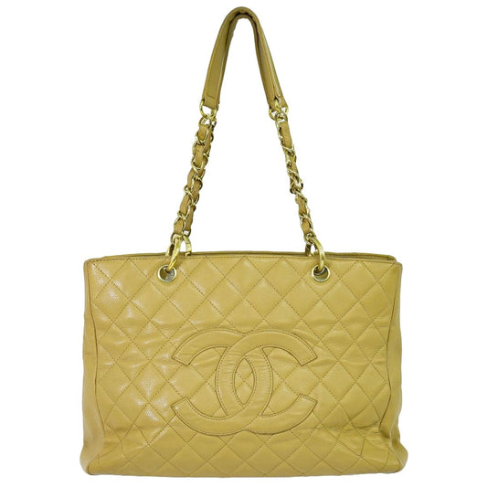CHANEL ココマーク マトラッセ GST トートバッグ ベージュ