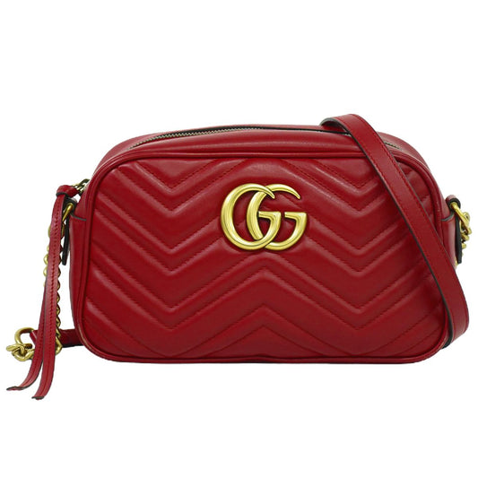 GUCCI GGマーモント ショルダーバッグ レッド 447632