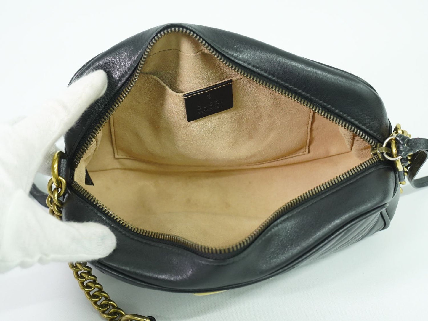 GUCCI GGマーモント ショルダーバッグ ブラック 447632