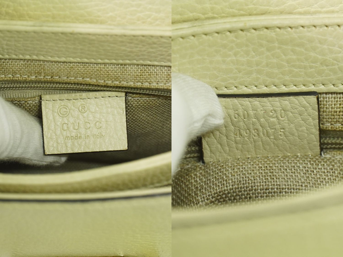 GUCCI インターロッキングG ショルダーバッグ クリーム 607720