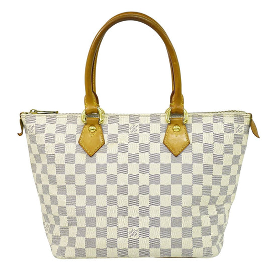 LOUIS VUITTON サレヤ PM ダミエ アズール トートバッグ ホワイト N51186
