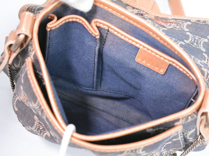 CELINE マカダム ショルダーバッグ ネイビー