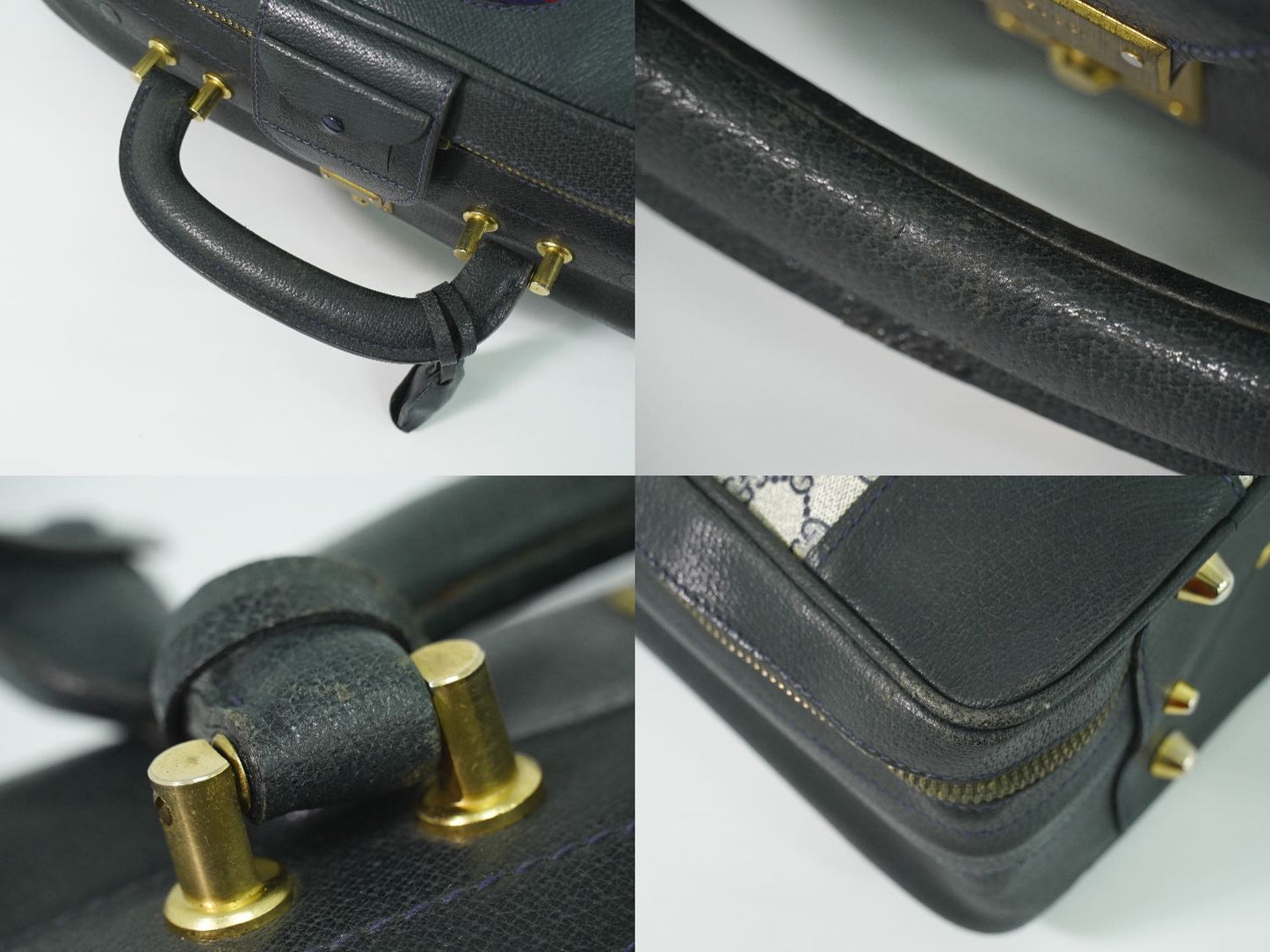GUCCI オールドグッチ シェリーライン スーツケース ネイビー