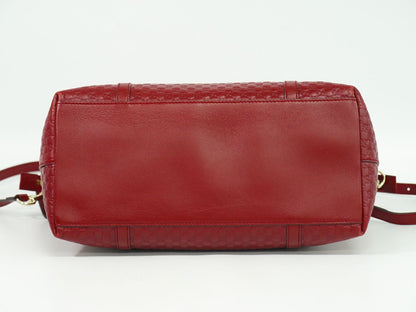 GUCCI マイクログッチシマ レザー 2WAY ショルダーバッグ レッド 449657