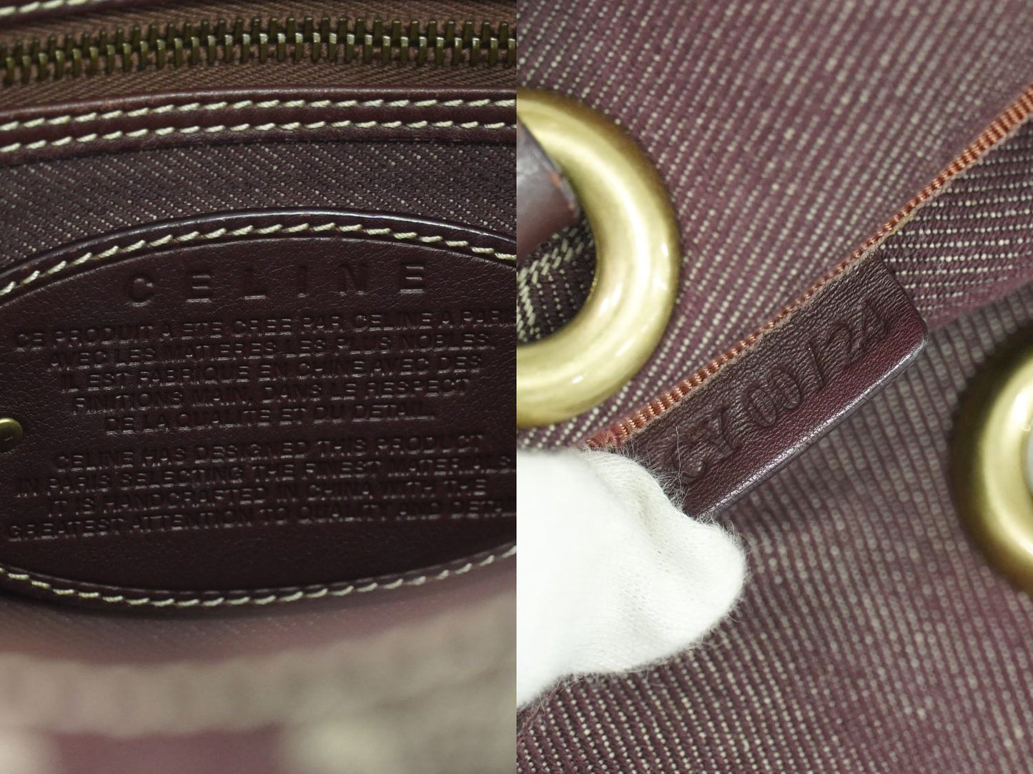 CELINE マカダム トートバッグ ボルドー