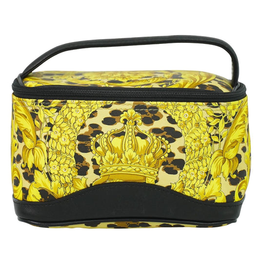 GIANNI VERSACE バニティバッグ イエロー ブラック