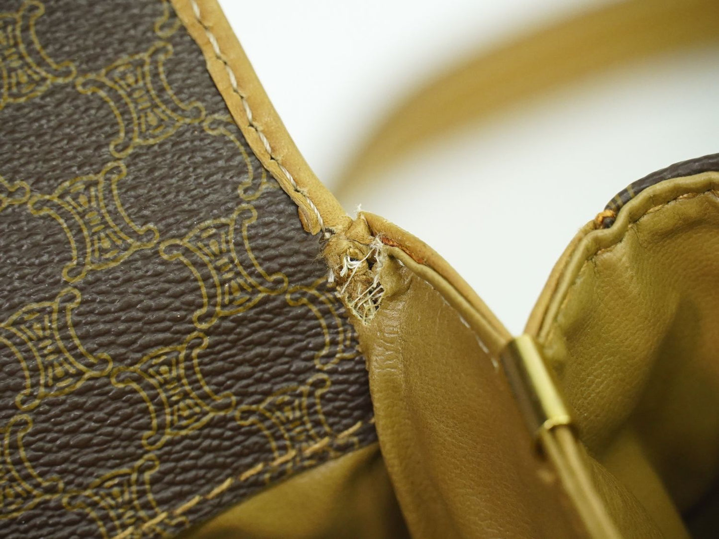 CELINE マカダム ショルダーバッグ ブラウン
