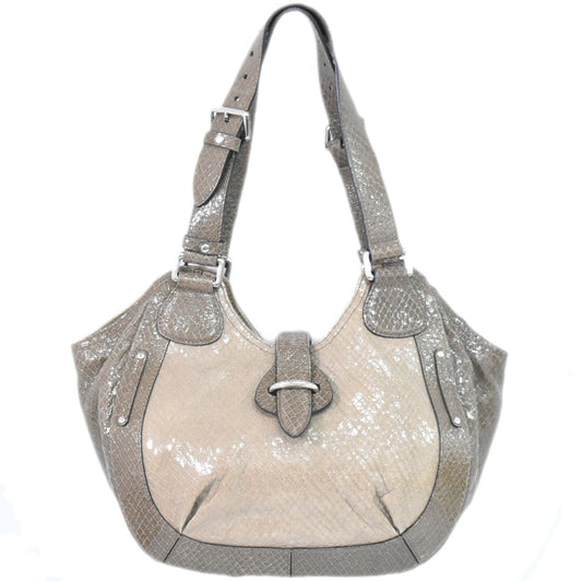CELINE パイソン レザー ショルダーバッグ グレージュ