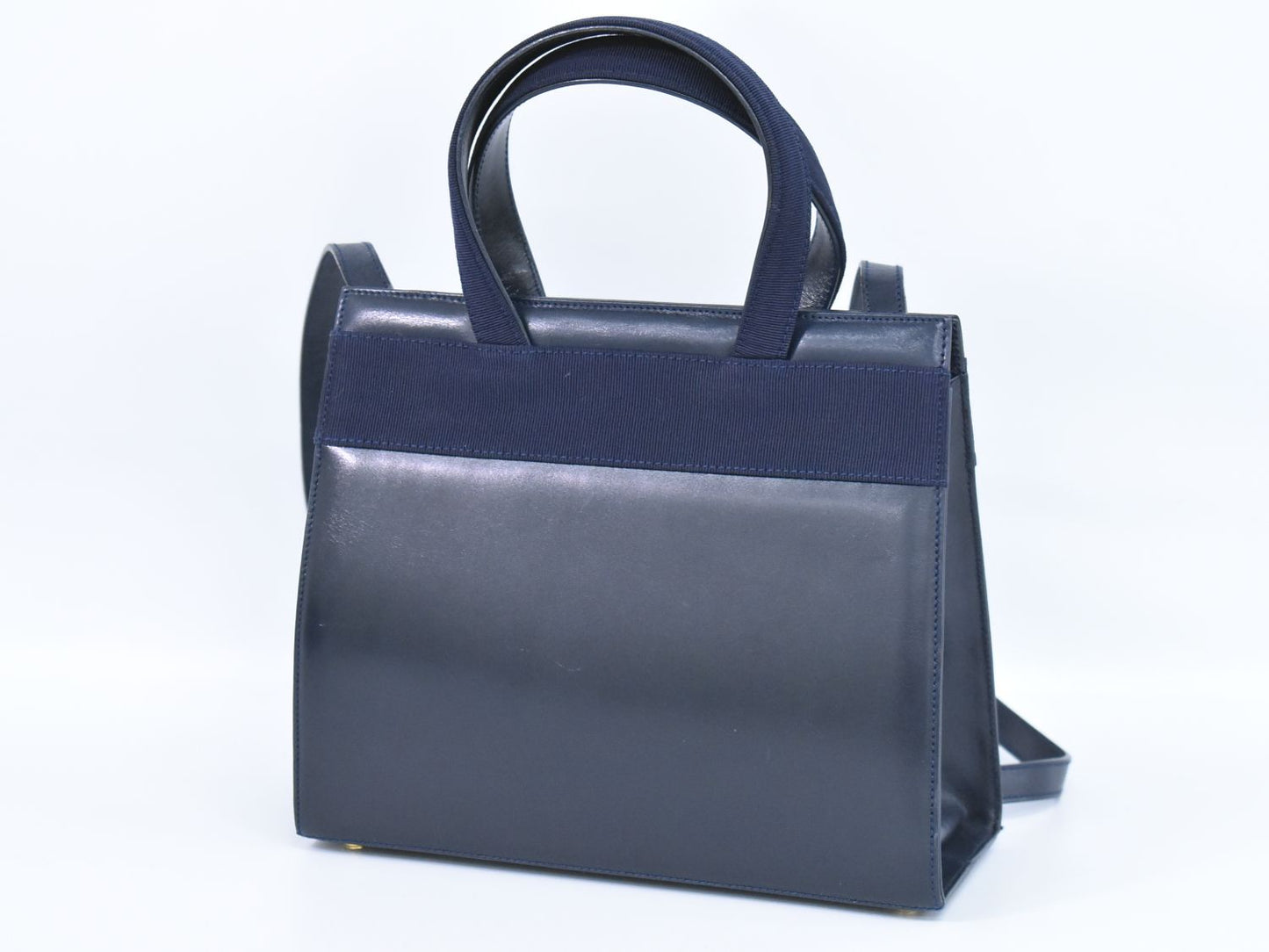 Salvatore Ferragamo ヴァラ 2WAY ショルダーバッグ ネイビー