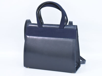 Salvatore Ferragamo ヴァラ 2WAY ショルダーバッグ ネイビー