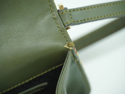 CELINE Cマカダム アクセサリーポーチ カーキ レッド