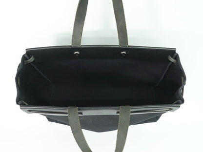 HERMES エールバッグ カバス GM トートバッグ □F刻 ブラック