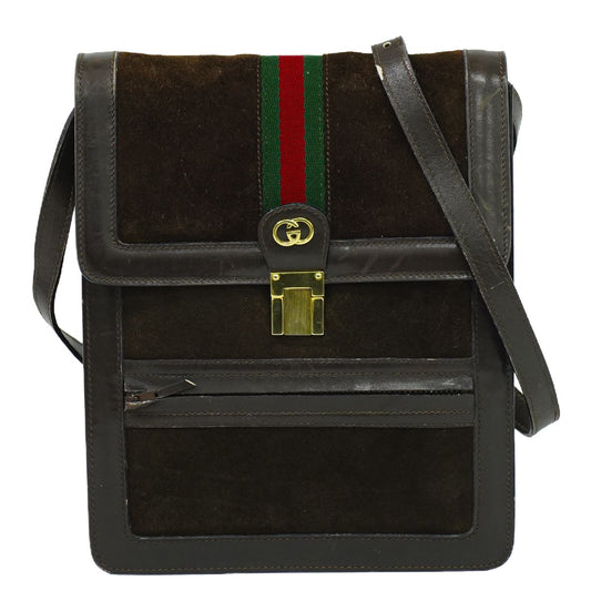 GUCCI オールドグッチ シェリーライン ショルダーバッグ ブラウン