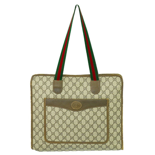 GUCCI オールドグッチ シェリーライン GGスプリーム トートバッグ ベージュ