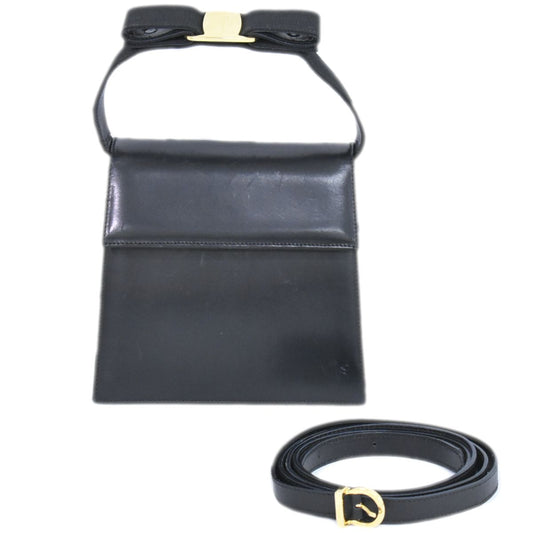 Salvatore Ferragamo ヴァラ 2WAY ショルダーバッグ ブラック