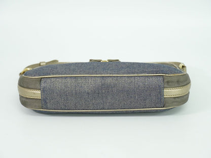 Salvatore Ferragamo ヴァラ ハンドバッグ メタリックブルー グレー