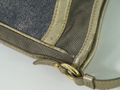 Salvatore Ferragamo ヴァラ ハンドバッグ メタリックブルー グレー