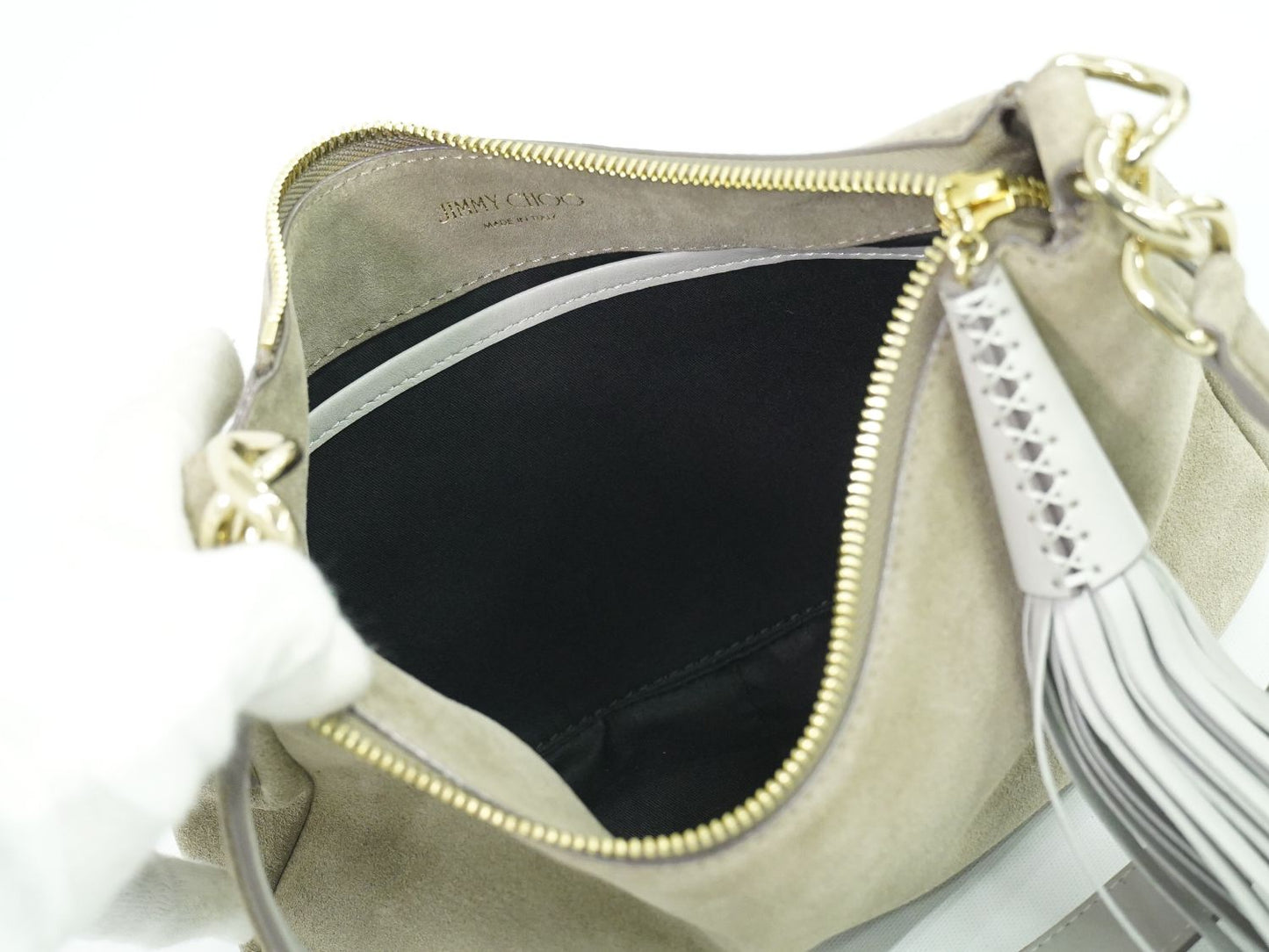 JIMMY CHOO アティニ ショルダーバッグ グレー