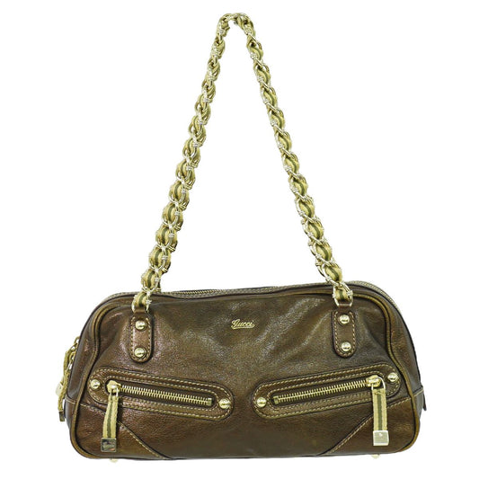 GUCCI ショルダーバッグ メタリックブラウン 152462