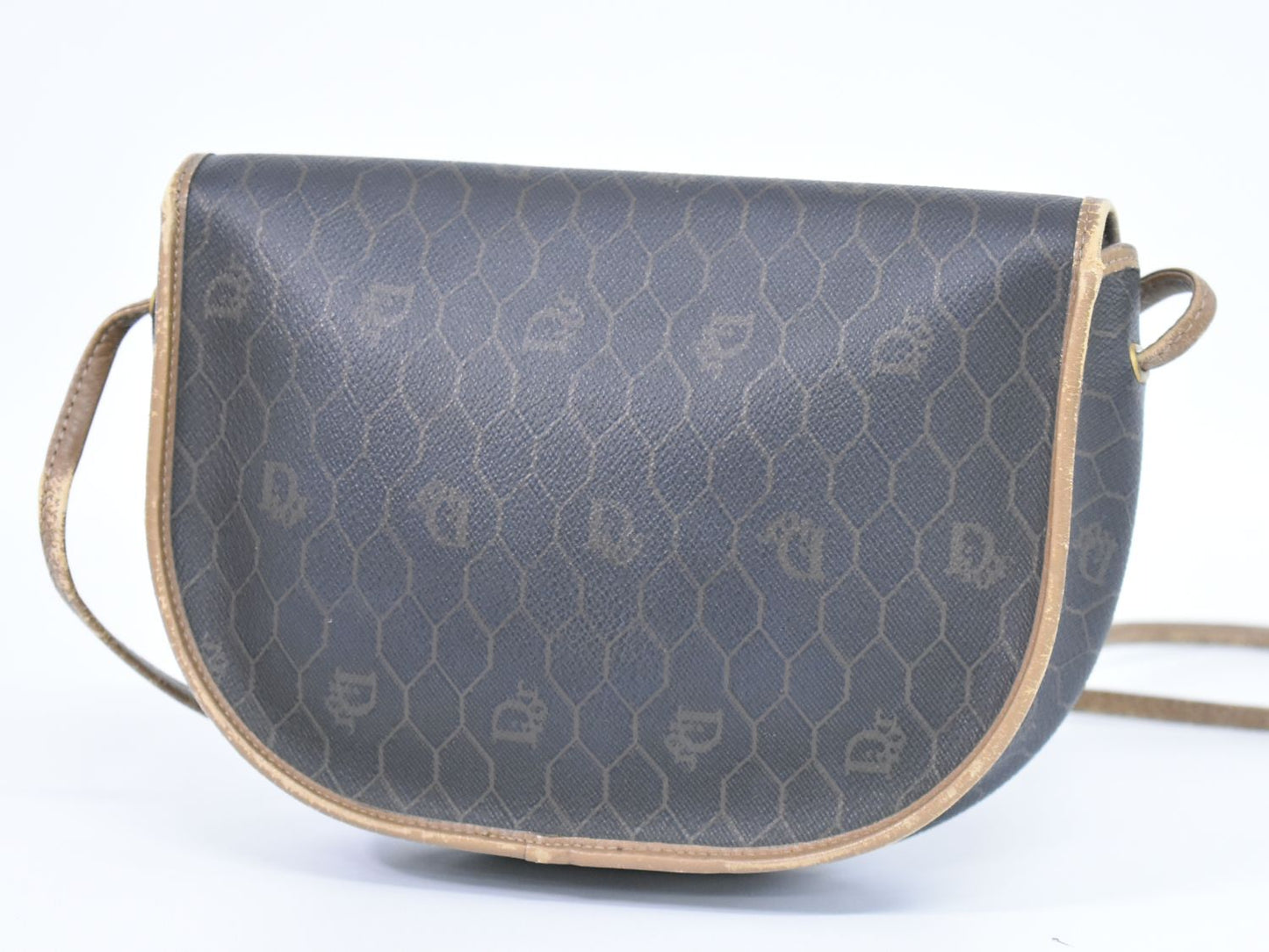 Christian Dior ハニカム柄 ショルダーバッグ ブラック