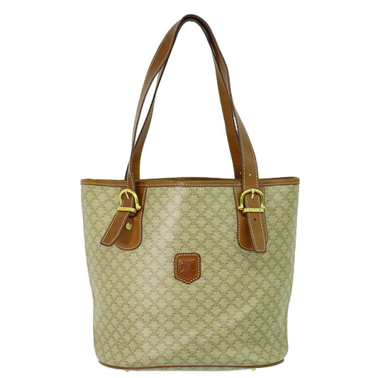 CELINE マカダム ショルダーバッグ ベージュ