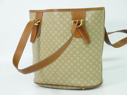 CELINE マカダム ショルダーバッグ ベージュ