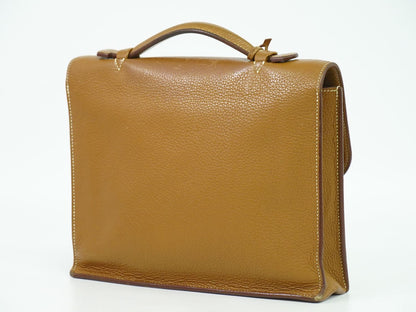 HERMES サック ア デペッシュ 27 ビジネスバッグ □L刻 ブラウン