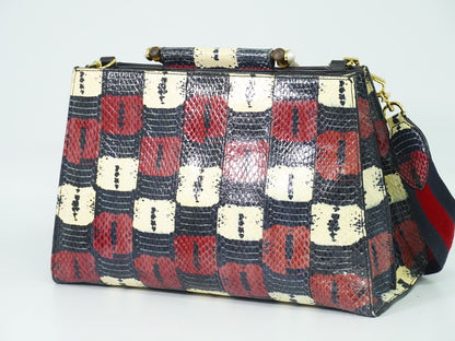 GUCCI バンブー 2WAY ショルダーバッグ ブラック レッド ホワイト 453764
