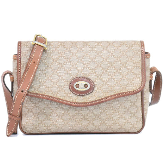 CELINE マカダム ショルダーバッグ ベージュ